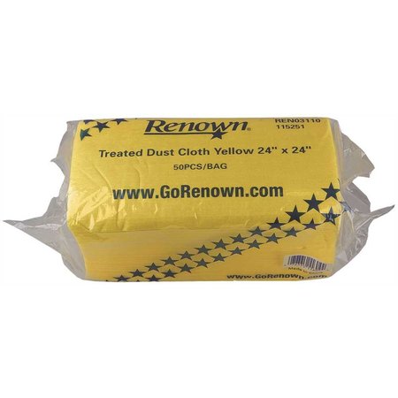 RENOWN DUST CLOTH TREATED 24X24 IN. YELLOW, 50PK REN03110